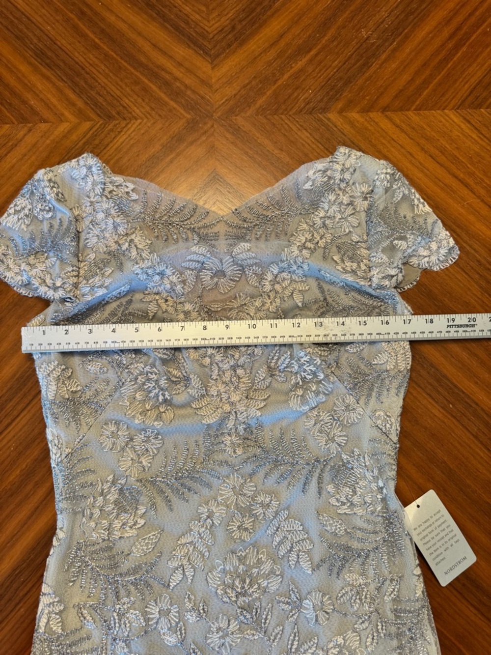 Tadashi Shoji NWT Gray Lace Cocktail Dress Mother of the Bride Size 6 - Picture 13 of 16